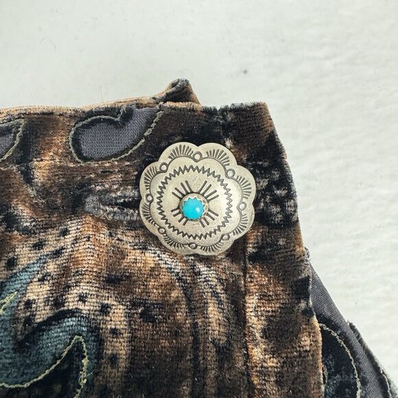 Tasha Polizzi Velvet Burnout Maxi Wrap Skirt M Western Fairy Whimsigoth Paisley - Picture 4 of 11